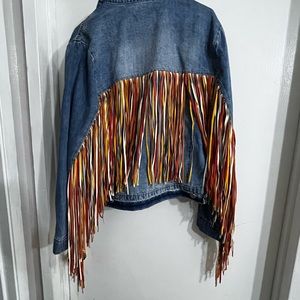 Scully Jean jacket with fringe